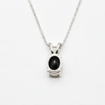 Dazzling Silver Onyx Necklace featuring natural black onyx and diamond details, perfect for elevating any outfit beautifully.