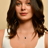 Elegant Silver Onyx Pendant showcasing natural black onyx and diamonds, crafted in 925 sterling silver for everyday elegance.