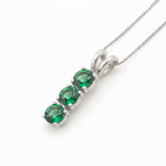 Beautifully crafted 925 Sterling Silver Pendant with a Round Created Green Emerald, perfect for any occasion and heartfelt gifting.