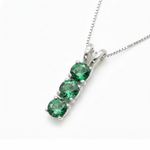 Charming 925 Sterling Silver Pendant featuring Round Created Green Emerald, ideal for everyday elegance and special occasions.
