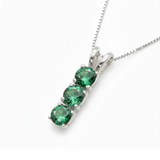Charming 925 Sterling Silver Pendant featuring Round Created Green Emerald, ideal for everyday elegance and special occasions.