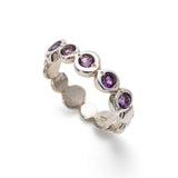 Gold Amethyst Ring - Amethyst Eternity Band - Gold Stackable Band