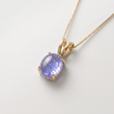 Gold Tanzanite Pendant - Natural Tanzanite Necklace, Blue Stone Pendant