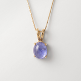 Gold Tanzanite Pendant - Natural Tanzanite Necklace, Blue Stone Pendant