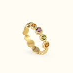 Natural Tourmaline Bubble Band Ring in 18k Gold Vermeil - A vibrant accessory for any occasion or a thoughtful gift.