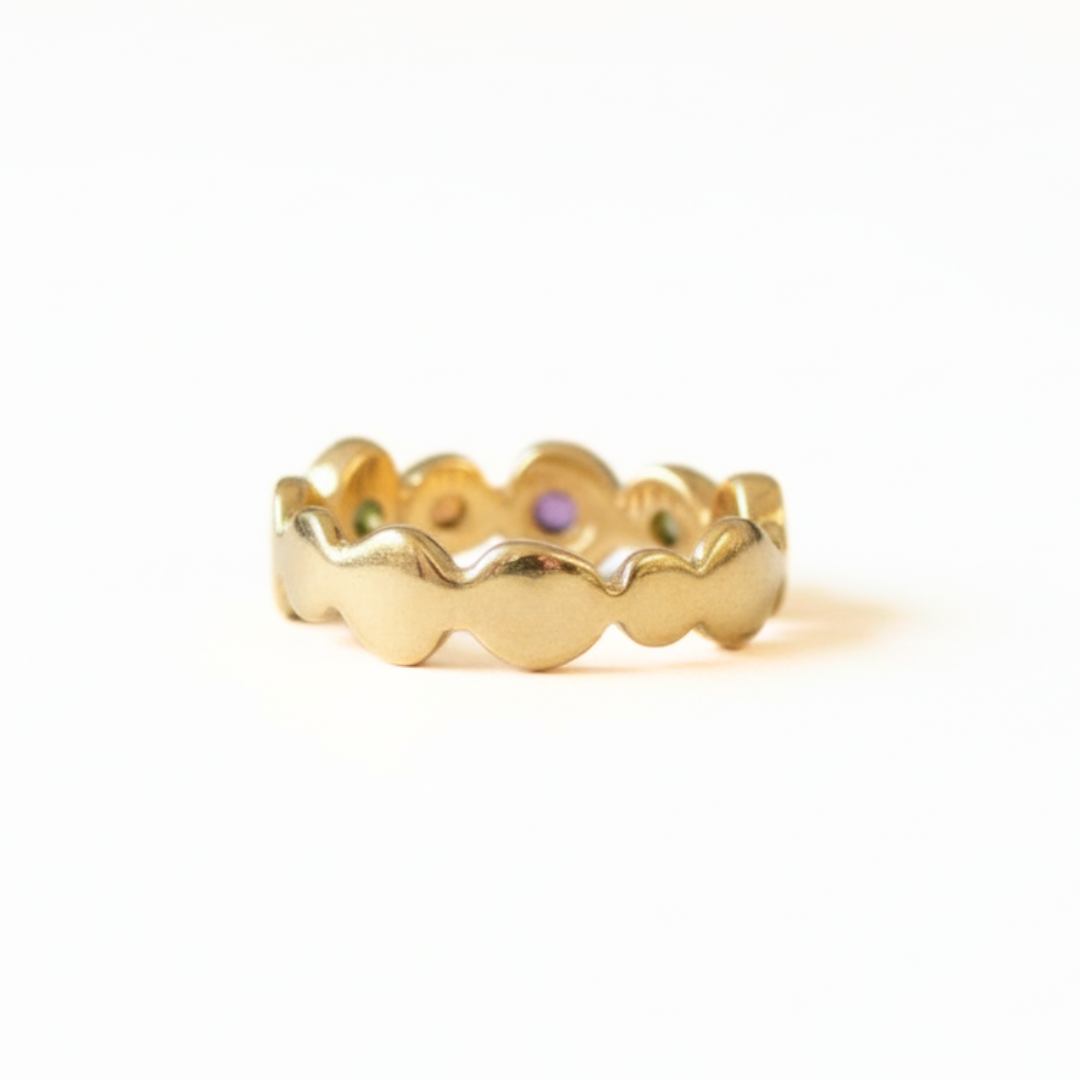 Colorful Tourmaline Bubble Band Ring in 18k Gold Vermeil - Perfect for daily wear, special occasions, and thoughtful gifting.