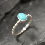 Gold Turquoise Ring, Natural Turquoise, Dainty Blue Ring, Stackable Ring, Gold Plated Ring, Bubble Band, December Birthstone, Gold Vermeil(2)