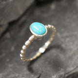 Gold Turquoise Ring, Natural Turquoise, Dainty Blue Ring, Stackable Ring, Gold Plated Ring, Bubble Band, December Birthstone, Gold Vermeil(2)