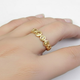 Gold Citrine Ring - Half Eternity Ring - Yellow Bubble Band