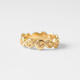 Gold Citrine Ring - Half Eternity Ring - Yellow Bubble Band