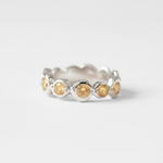 Gorgeous Citrine Eternity Ring in 925 Sterling Silver - Perfect for adding a touch of vintage charm to any outfit.