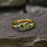 Created Emerald Ring made in 18k Gold Vermeil with Round Created Green Emerald in Prong setting, May Birthstone gift idea, symbolizes, ideal for everyday wear and perfect for birthday gifting and special occasions.