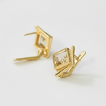 Sleek Gold Citrine Earrings - November's Birthstone, beautifully crafted in 18k Gold Vermeil for stylish everyday elegance.