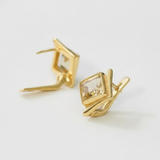 Sleek Gold Citrine Earrings - November's Birthstone, beautifully crafted in 18k Gold Vermeil for stylish everyday elegance.