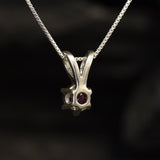 Genuine Ruby Pendant - Dainty Red Necklace - July Birthstone Necklace