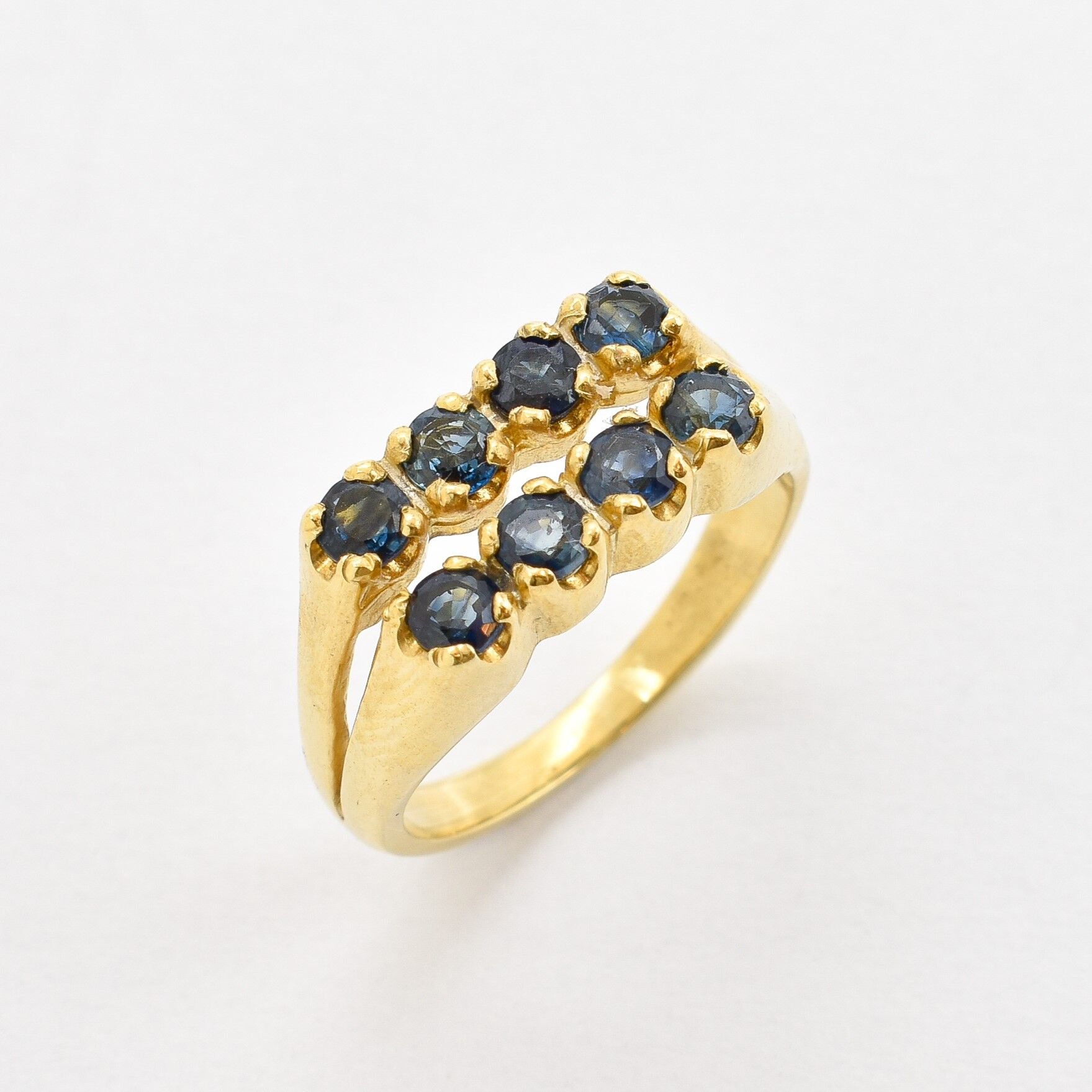 Natural Sapphire Ring made in 18k Gold Vermeil with Round Natural Blue Sapphire in Prong setting, September Birthstone gift idea, symbolizes sincerity, truth, and faithfulness, ideal for everyday wear and perfect for birthday gifting and special occasions.