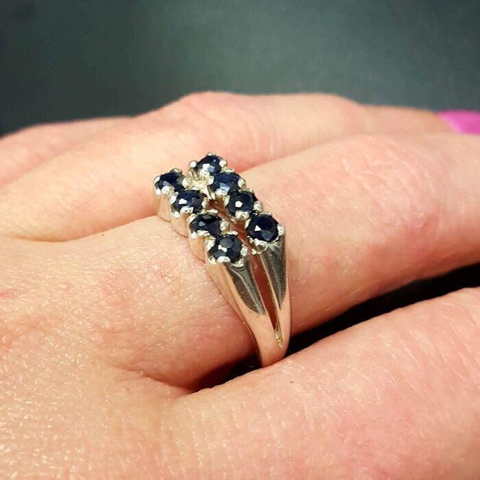 Elegant 925 Sterling Silver Ring featuring a Round Natural Blue Sapphire, perfect for September birthdays and special occasions.