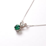 Stylish Created Emerald Pendant in 925 Sterling Silver, a meaningful May birthstone gift for any celebration.