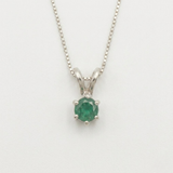 Natural Emerald Pendant made in 925 Sterling Silver with Round Natural Green Emerald in Prong setting, May Birthstone gift idea, symbolizes growth, harmony, and deep emotional healing, ideal for everyday wear and perfect for birthday gifting and special occasions.