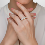 CZ Diamond Ring - Chic Gold Vermeil Band, Stackable for Daily Elegance, an Excellent Choice for Gifts and Special Moments.