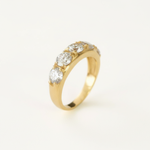 CZ Diamond Ring - Unique Gold Vermeil Band, Stackable Style, Perfect for Everyday Wear and Thoughtful Gifting for Birthdays.