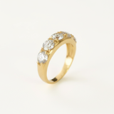 CZ Diamond Ring - Unique Gold Vermeil Band, Stackable Style, Perfect for Everyday Wear and Thoughtful Gifting for Birthdays.