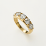 CZ Diamond Ring - Stylish Wide Gold Vermeil Band, Versatile Stackable Gem for Everyday Use, Ideal for Special Celebrations.