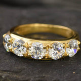 Gold Diamond Band, Created Diamond, Wide Ring, Sturdy Band, Diamond Ring, Statement Band, Sparkly Band, Gold Vermeil Ring, Engagement Ring