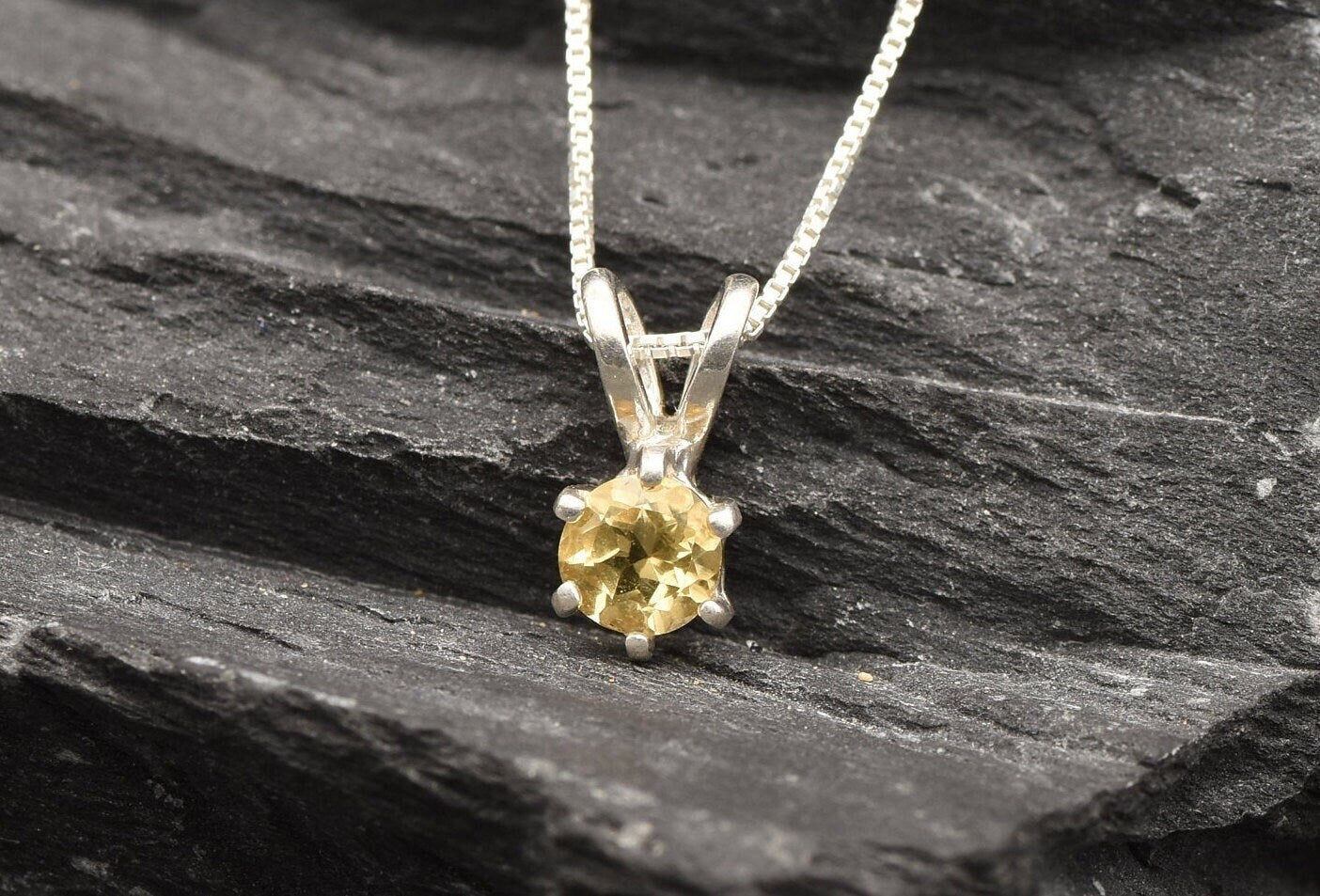 Dainty Citrine Necklace, Natural Citrine, Citrine Stud Pendant, Gold Layering Pendant, November Birthstone, Minimalist Pendant, Gold Vermeil(3)