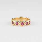 Stunning Ruby Ring in 18k Gold Vermeil with a Round Created Red Ruby, ideal for daily wear and meaningful gifts.