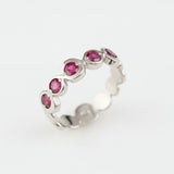 Created Ruby Ring made in 925 Sterling Silver with Round Created Red Ruby in Bezel setting, July Birthstone gift idea, symbolizes nobility, purity, and passion, ideal for everyday wear and perfect for birthday gifting and special occasions.