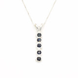 Long Blue Pendant - Natural Sapphire Necklace - September Birthstone Necklace made in 925 Sterling Silver. Ideal for everyday wear and perfect for birthday gifting and special occasions.