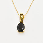 Gold Onyx Pendant, Antique Onyx, Black Oval Necklace, Black Dainty Pendant, Dainty Black Pendant, Strength Necklace, Gold Vermeil Pendant