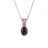Gold Onyx Pendant - Black Onyx Necklace - Vintage Oval Necklace