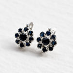 Sapphire Flower Earrings - Charming blue floral studs, crafted in 925 Sterling Silver, perfect for any occasion or everyday use.