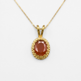 Gold Carnelian Necklace - Natural Carnelian Necklace, Gold Victorian Pendanr