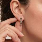 Silver Sapphire Bubble Earrings - Natural Sapphire, Elegant Drop Earrings crafted in 925 Sterling Silver for everyday elegance.