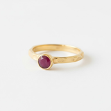 Natural Ruby Ring made in 18k Gold Vermeil with Round Natural Red Ruby in Bezel setting, July Birthstone gift idea, symbolizes nobility, purity, and passion, ideal for everyday wear and perfect for birthday gifting and special occasions.