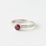 Chic 925 Sterling Silver ring showcasing a stunning round Natural Red Ruby, ideal for daily wear and meaningful gifts.