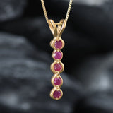 Gorgeous 18k gold vermeil pendant with a vibrant round ruby, a meaningful gift for July birthdays and treasured moments.