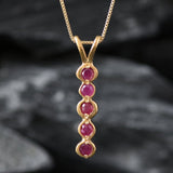 Chic 18k Gold Vermeil pendant featuring a radiant round ruby, a timeless gift that embodies love and passion for any occasion.