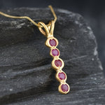 Stunning natural ruby pendant in 18k gold vermeil, ideal for everyday elegance and celebrating July birthdays.
