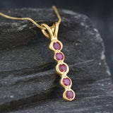Stunning natural ruby pendant in 18k gold vermeil, ideal for everyday elegance and celebrating July birthdays.