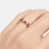 Elegant 18k Gold Vermeil Natural Ruby Ring, July birthstone symbolizing passion and purity, perfect for birthdays and special occasions.