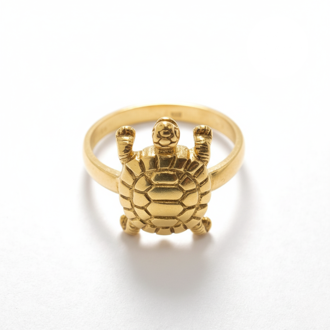 Dainty Gold Turtle Ring in 18k Gold Vermeil - A delightful good luck charm for any turtle lover and special events.