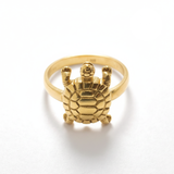 Dainty Gold Turtle Ring in 18k Gold Vermeil - A delightful good luck charm for any turtle lover and special events.