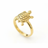 Dainty Turtle Ring in 18k Gold Vermeil - A stylish good luck symbol, ideal for turtle fans and memorable gifting occasions.