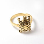 Dainty Gold Turtle Ring crafted in 18k Gold Vermeil - A lovely accessory for turtle lovers and a thoughtful gift choice.