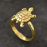 Gold Turtle Ring, Cute Animal Ring, Original Gold Ring, Tortoise Ring, Good Luck Ring, Gold Ocean Ring, Vermeil Ring, 18K Gold Plated Ring