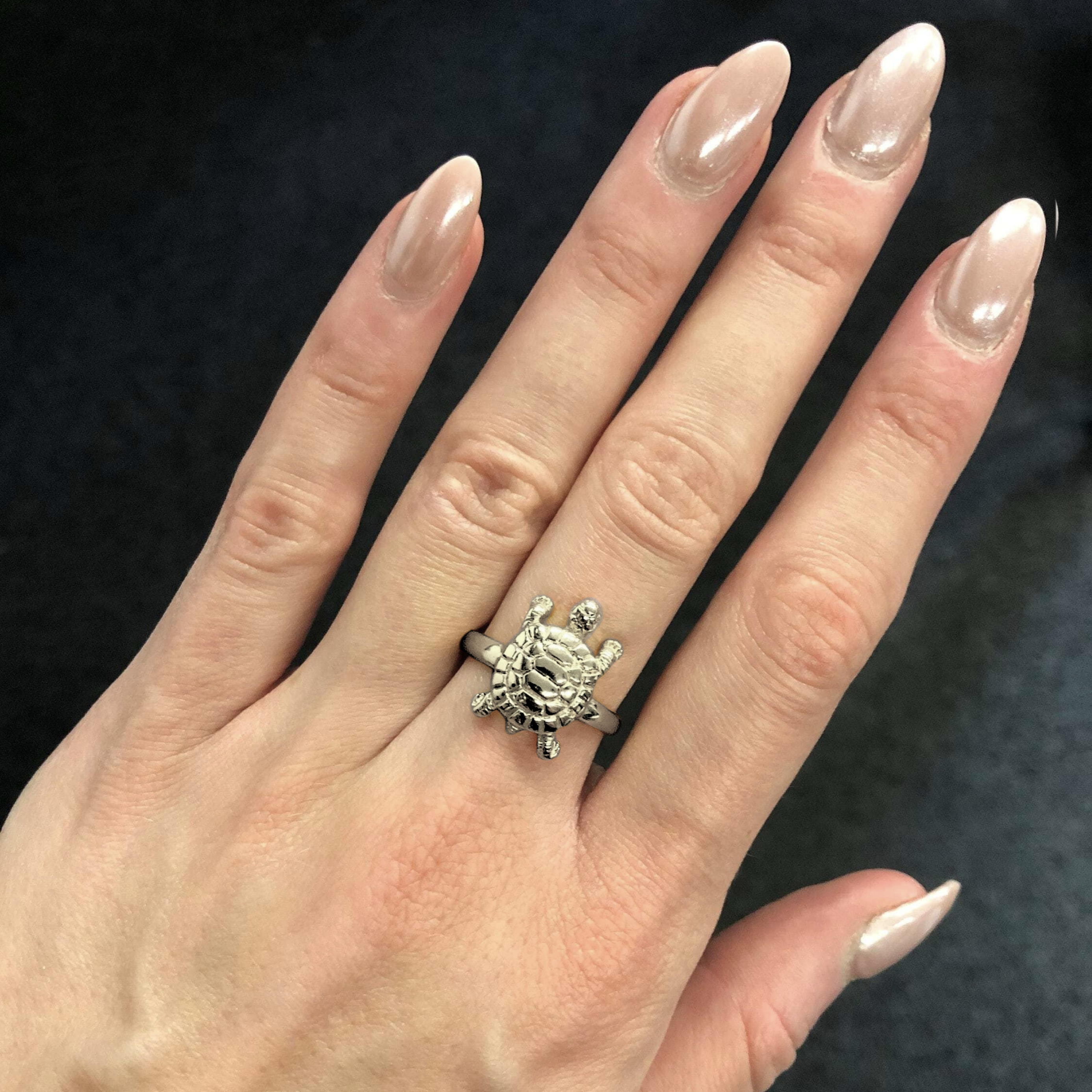 Gold Turtle Ring, Cute Animal Ring, Original Gold Ring, Tortoise Ring, Good Luck Ring, Gold Ocean Ring, Vermeil Ring, 18K Gold Plated Ring(2)